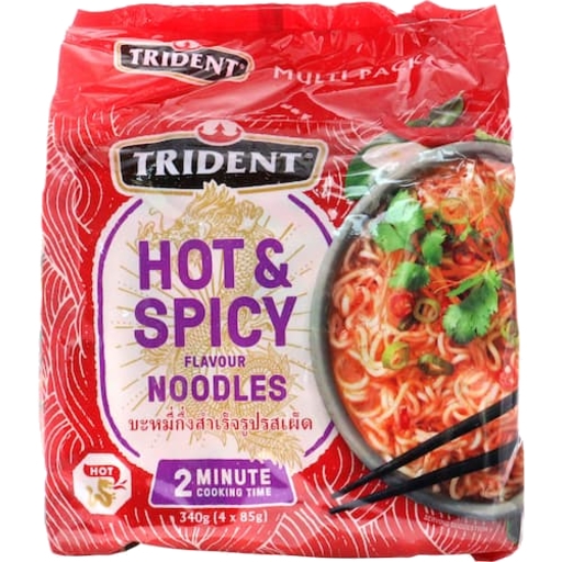 Trident Noodles Hot & Spicy 4 Pack 425g