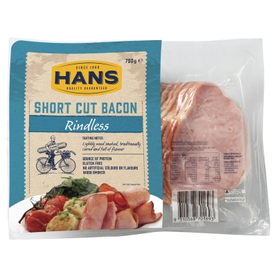 Hans Short Cut Rindless Bacon 750g