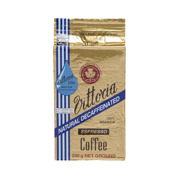 Vittoria Natural Decaffeinated Espresso Coffee Ground 200g