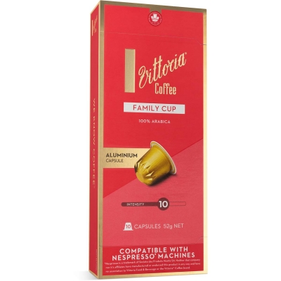 Vittoria Aluminium Capsules (Nespresso Compatible) Family Cup 10 Pack