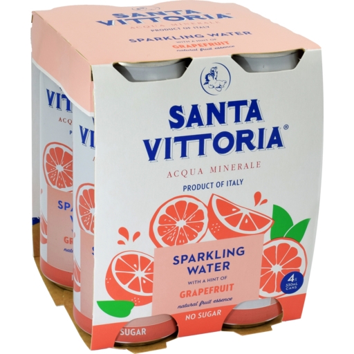 Santa Vittoria Sparkling Mineral Water Grapefruit 4 x 330ml