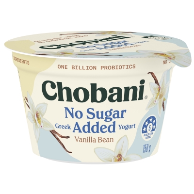 Chobani Greek Yoghurt No Sugar Added Vanilla Bean 150g