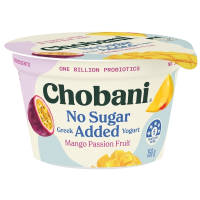 Chobani Greek Yogurt No Sugar Added Mango Passion Fruit 150g