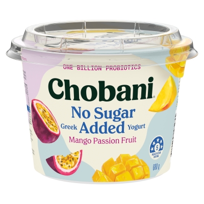 Chobani Greek Yoghurt No Sugar Added Mango Passion Fruit 680g 