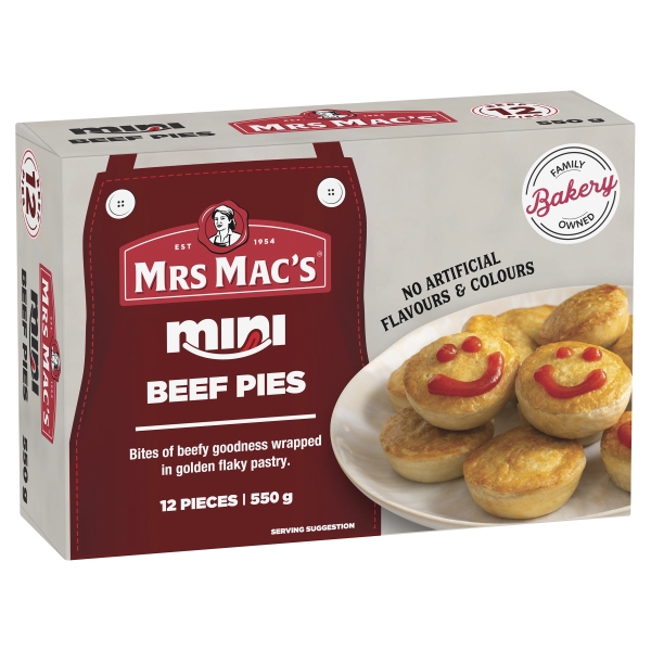 Mrs Mac's Mini Beef Pies 12 Pack 550g | Adelaide's Finest Supermarkets