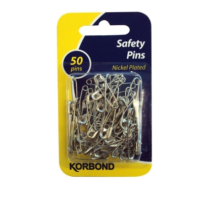 Korbond Safety Pins Assorted Sizes 50 Pack