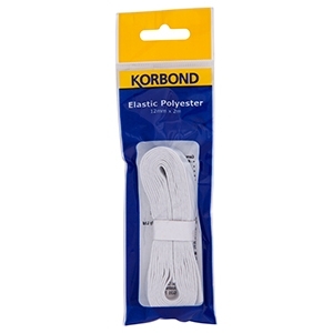 Korbond Hat Elastic White 4 Metres