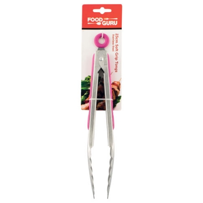 Food Guru Stainless Steel Tong Soft Grip 23cm