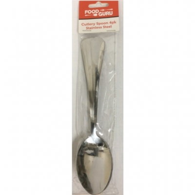 Food Guru Stainles Steel Cutlery Spoon 4 Pack