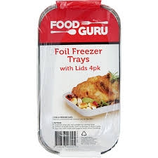 Food Guru Foil Freezer Trays With Lids 4 Pack