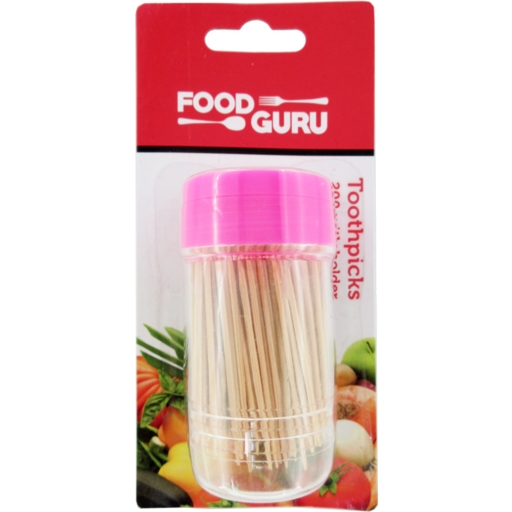 Food Guru Toothpicks & Holder 200 Pack