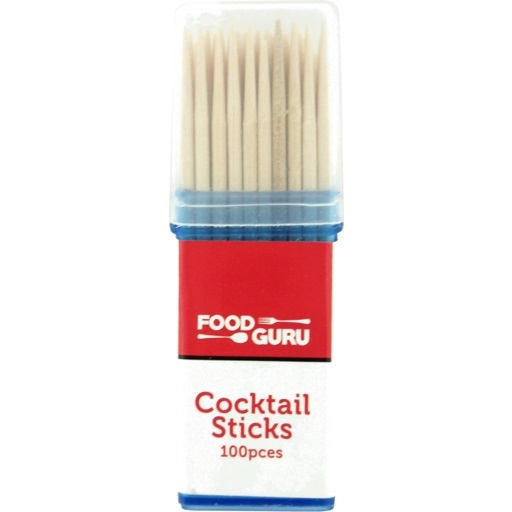 Food Guru Wooden Cocktail Sticks 100 Pack