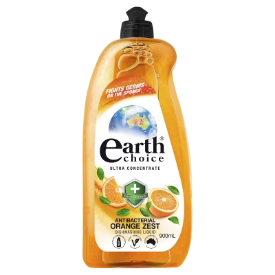 Earth Choice Dishwashing Liquid Anti Bacterial Orange Zest 900ml