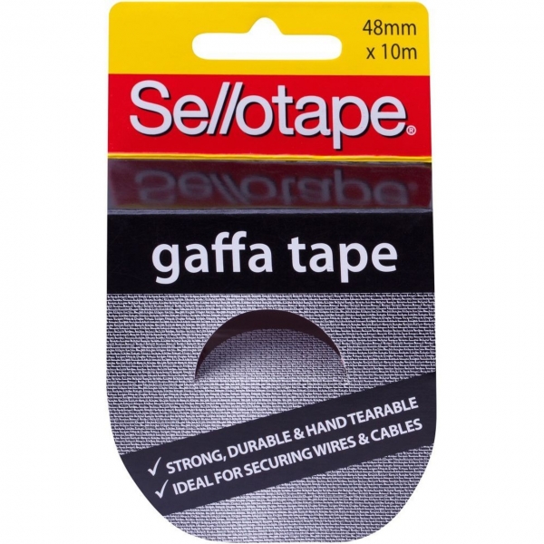 Sellotape Gaffa Tape Black 48mm x 10m