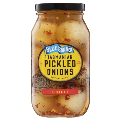 Blue Banner Pickled Onions Chilli 525g