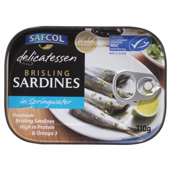 Safcol Sardines Brisling Springwater 110g