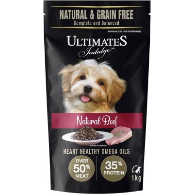 Ultimates Indulge Dry Dog Food Natural Beef 1kg