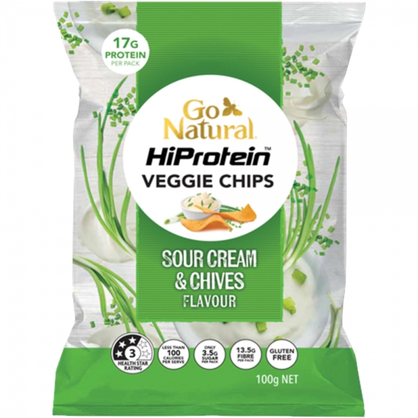 HiProtein Veggie Chips Sour Cream & Chives 100g