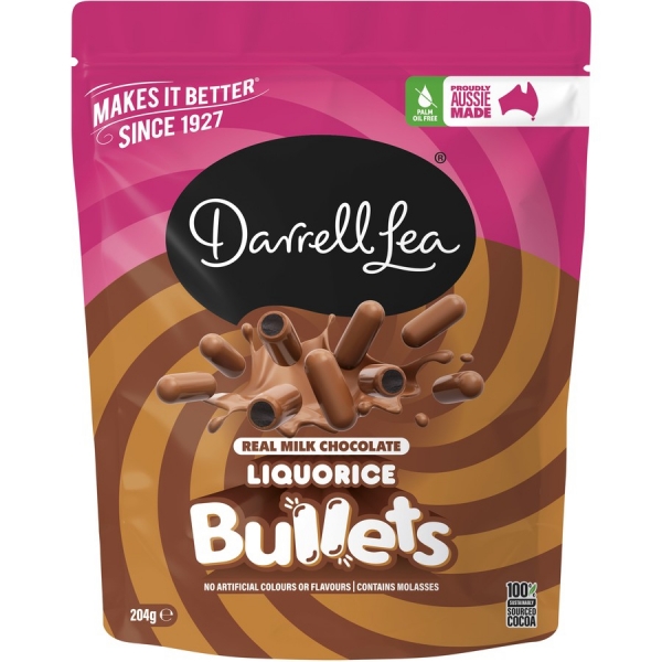 Darrell Lea Bullets Milk Chocolate 204g