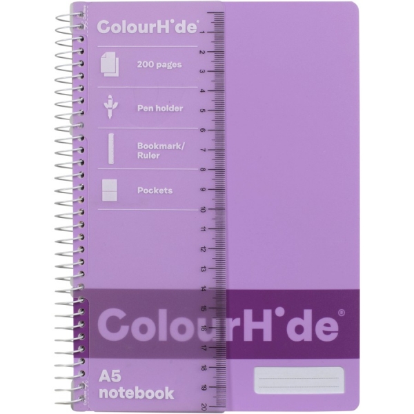 ColourHide A5 Notebook Assorted Colours 200 Page 1 Pack