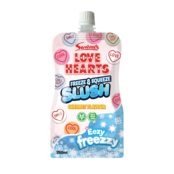 Swizzels Slush Pouch Love Hearts Sherbet Flavour 250ml