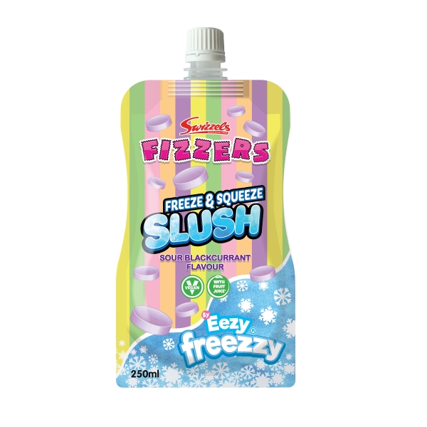 Swizzels Fizzers Slush Pouch Sour Blackcurrant 250ml