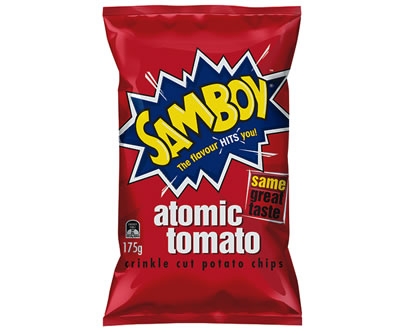 Samboy Crinkle Cut Atomic Tomato Chips 175g