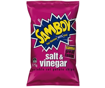 Samboy Crinkle Cut Salt & Vinegar Chips 175g