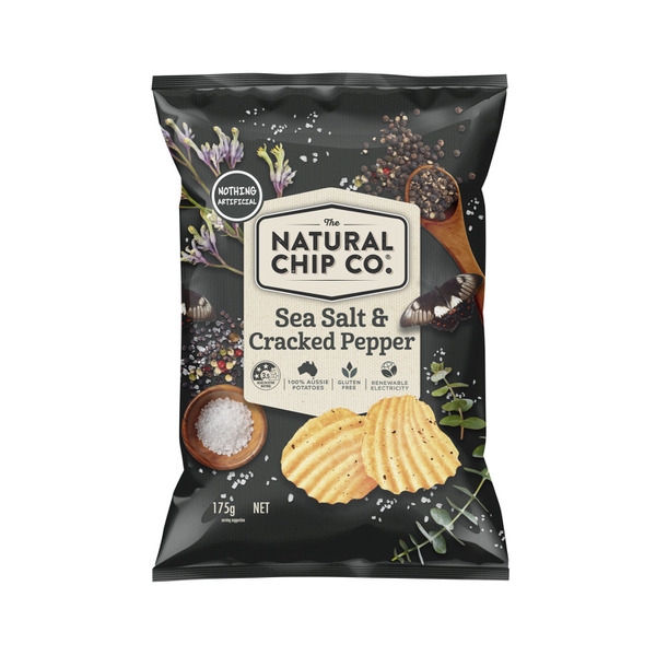 Natural Chip Company Sea Salt & Cracked Pepper Chips 175g