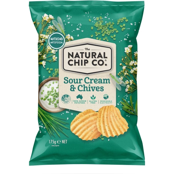 Natural Chip Company Sour Cream & Chives Chips 175g