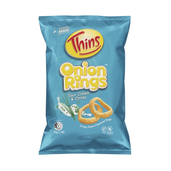 Thins Onion Rings Sour Cream & Chives 85g