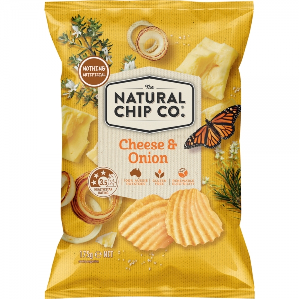 Natural Chip Company Cheese & Onion Chips 175g