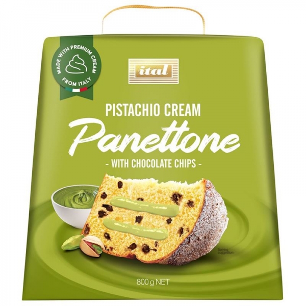 Ital Panettone Pistachio Cream & Choc Chip 800g