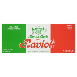 Buona Pasta Frozen Beef Ravioli 500g