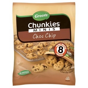 Greens Biscuit Mini Chocolate Chip 8 Pack 200g