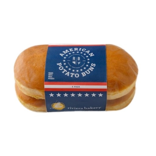 Riviera Bakery American Potato Buns 4 Pack