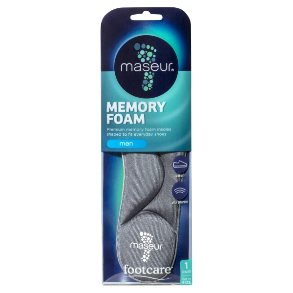 Footcare Maseur Men Memory Foam Insoles 1 Pair