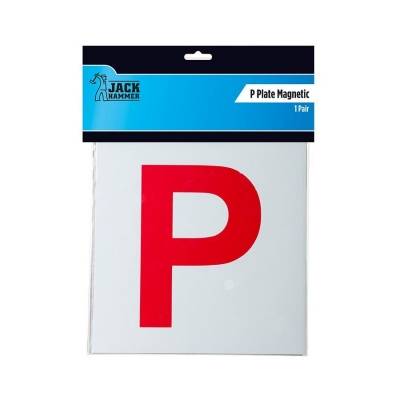 Jack Hammer Magnetic P Plates Red 1 Pair