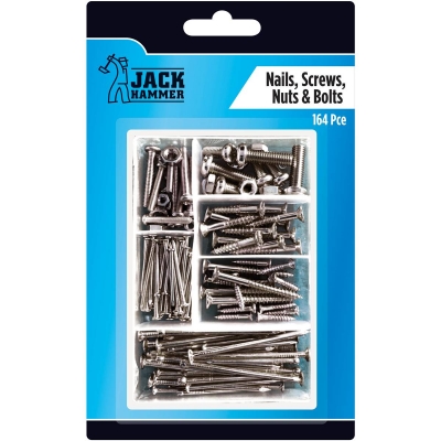 Jack Hammer Screws, Nuts & Bolts 164 Piece