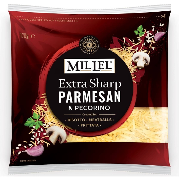 Mil Lel Parmesan Cheese Extra Sharp Grated 170g