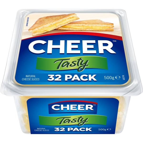 Cheer Cheese Tasty Slices 32 Pack 500g