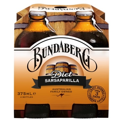 Bundaberg Diet Sarsaparilla 4 x 375ml