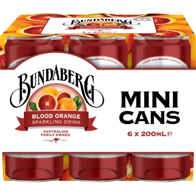 Bundaberg Sparkling Drink Blood Orange 6 x 200ml