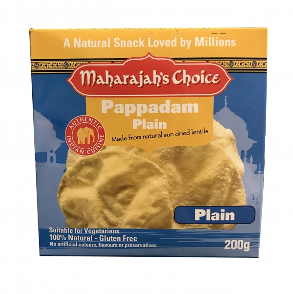 Maharajah's Choice Pappadums Plain 200g