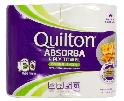 Quilton Paper Towel Double Length 4 Ply 2 Pack