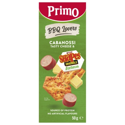 Primo Trio Cabanossi Cheese & BBQ Shapes 50g