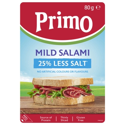 Primo Mild Salami 25% Less Salt 80g