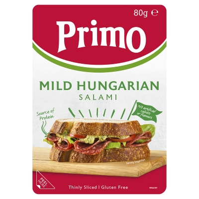 Primo Salami Mild Hungarian Thinly Sliced 80g