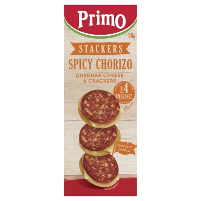 Primo Spicy Chorizo Stackers 50g