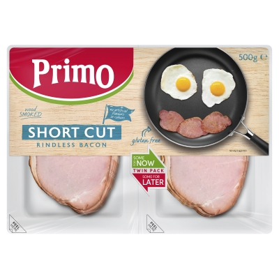 Primo Rindless Short Cut Bacon Twin Pack 500g